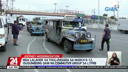 Mga lalahok sa tigil-pasada sa March 6-12, isusumbong daw ng commuter group sa LTFRB | 24 Oras