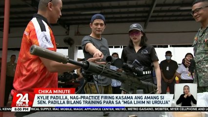 Kylie Padilla, nag-practice firing kasama ang amang si Sen. Padilla bilang training para sa "Mga Lihim ni Urduja" | 24 Oras