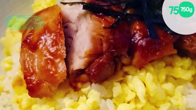 Poulet à la sauce soja sur bol de riz (Tériyaki Don)