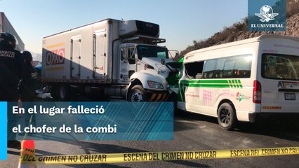 Choque entre camión del Oxxo y combi en la autopista Chamapa-Lechería deja un muerto