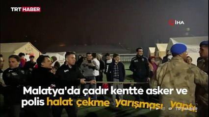 Çadır kentte askerler ve polislerin eğlenceli rekabeti