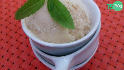 Glace pêche-verveine