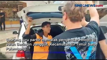 Jukir Liar Palak Pengendara Mobil di Palembang, Menangis saat Diamankan Polisi