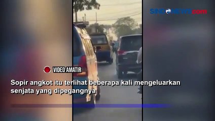 Viral Sopir Angkot Pamer Senjata Kejar Mobil Lain di Deliserdang
