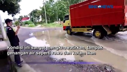 Warga Keluhkan Rusaknya Jalan Lintas Provinsi di Kecamatan Way Tuba