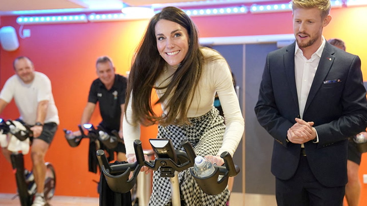 Kate beats William at endurance spin class - while wearing high-heeled boots