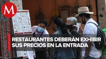 En CdMx, será obligatorio que restaurantes muestren menú afuera de los establecimientos