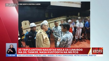 20 tripulanteng nailigtas mula sa lumubog na oil tanker, nasa kustodiya na ng PCG | UB