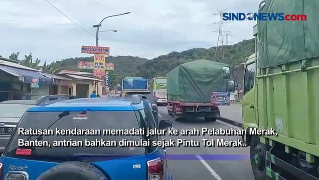 Gelombang Tinggi, Antrean Kendaraan Mengular di Pelabuhan Merak