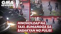 Hinoholdap na taxi, bumangga sa sasakyan ng pulis! | GMA News Feed