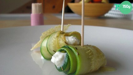 Roulés de courgette à la ricotta et au cumin