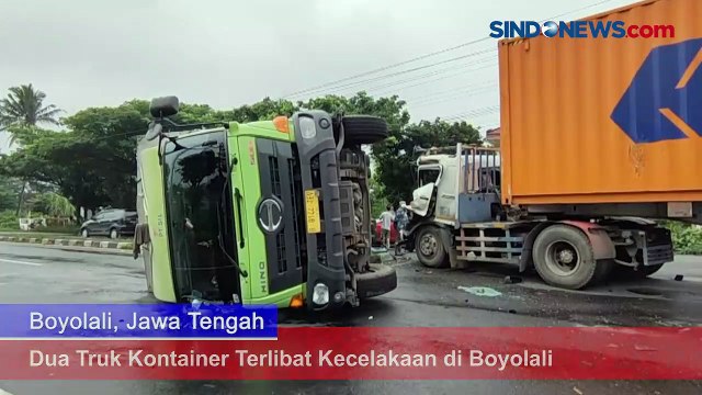 Dua Truk Kontainer Terlibat Kecelakaan di Boyolali