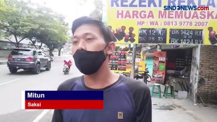 Korsleting, Minibus Terbakar di Tengah Jalan di Medan