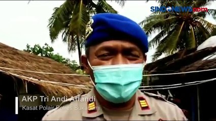 Dihempas Gelombang, Kapal Tongkang Terdampar di Pantai Pelabuhan Ratu