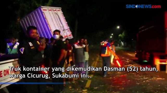 Satu Tewas, Truk Kontainer Tabrak Pohon dan Terperosok ke Jurang di Lumajang