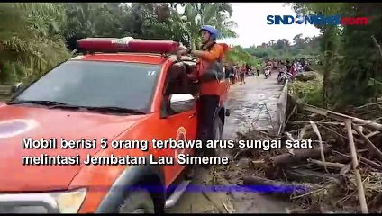 Download Video: Mobil Berisi 5 Penumpang Hanyut di Deli Serdang, Pencarian Masih Berlangsung