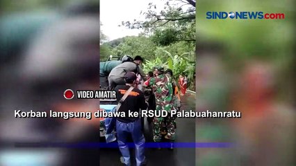 Truk Bermuatan Kayu Terguling di Gunung Butak Palabuhanratu, Sopir Tewas