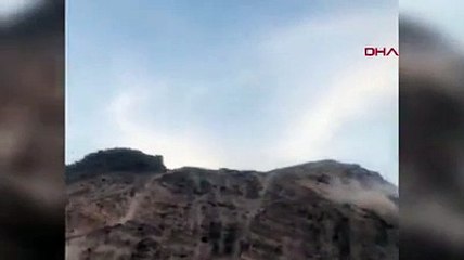 Kayseri'de deprem sonrası dağlarda oluşan toz bulutları böyle görüntülendi!