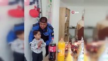 Polis ekiplerinden depremzede Miraç'a doğum günü sürprizi