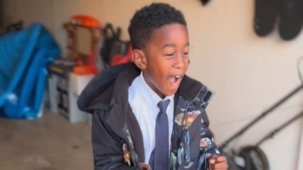 Loving grandpa surprises his best friend of a grandson with an unexpected visit