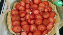 Tarte aux fraises, yaourt au citron et cannelle