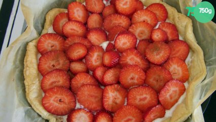 Tarte aux fraises, yaourt au citron et cannelle