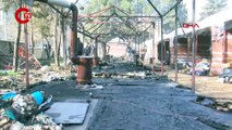Kahramanmaraş'ta çadır kentte yangın! 7 çadır yandı, 2 depremzede yaralandı