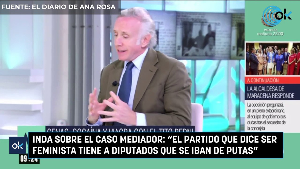Inda sobre el Caso Mediador: "El partido que dice ser feminista tiene a diputados que se iban de putas"