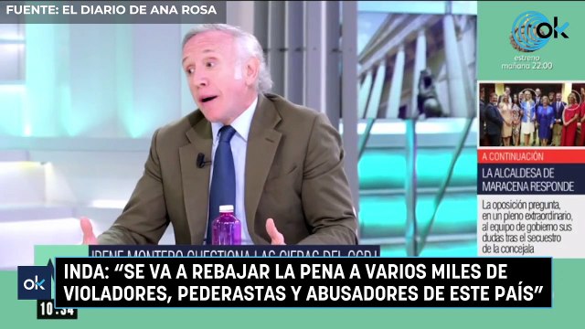 Inda: Se va a rebajar la pena a varios miles de violadores, pederastas y abusadores de este país