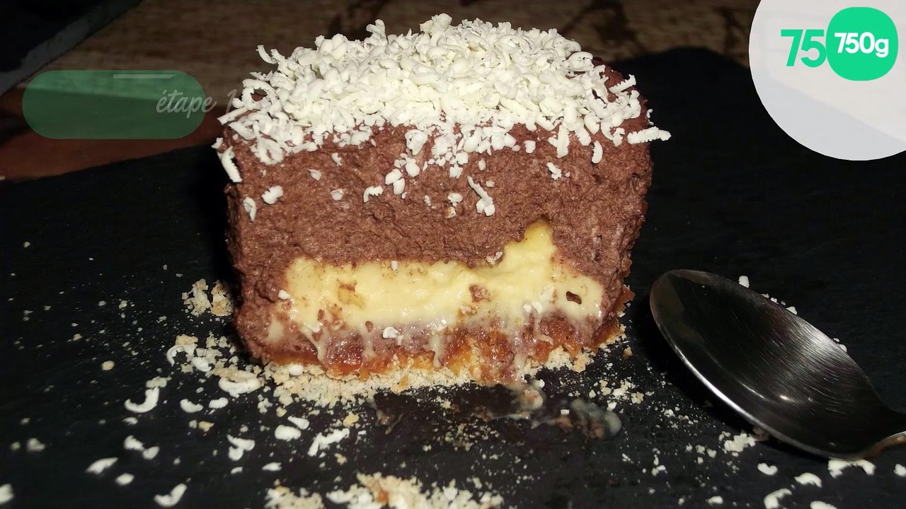 Entremet chocolat et crème brûlée