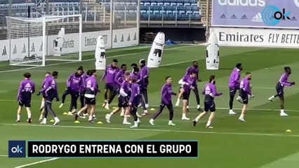Rodrygo entrena con el grupo