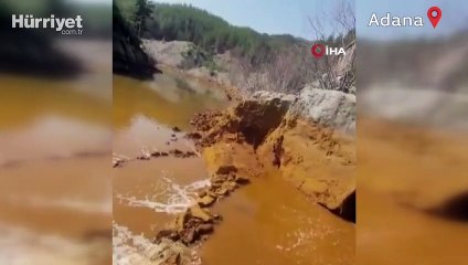 Adana'nın Feke ilçesindeki kaynak suyu bulanık akmaya başladı