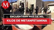 Ejército asegura narcolaboratorio de metanfetamina en Cosalá, Sinaloa
