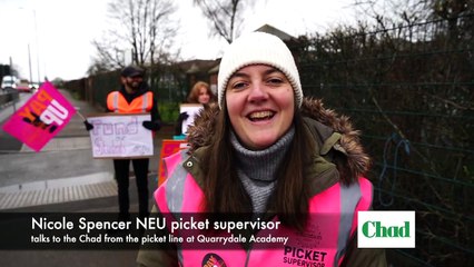 Teachers on the picket line at Quarrydale Academy