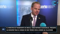 El ministro de Transporte de Grecia, Konstantinos Karamanlis, presenta su dimisión tras el choque de dos trenes con al menos 36 fallecidos