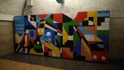 Gli Amazon Locker di Roma Termini diventano opera d'arte urbana