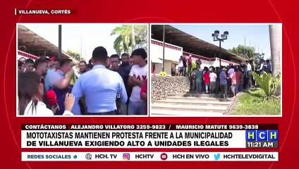¡Mototaxistas protestan en Villanueva, Cortés exigiendo un alto a las unidades ilegales!