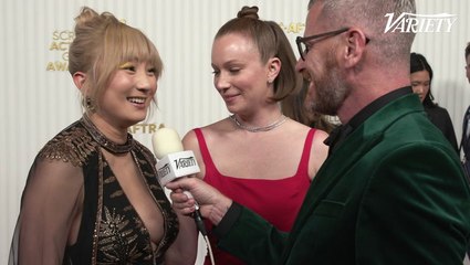 Poppy Liu and Hannah Einbinder at the SAG Awards