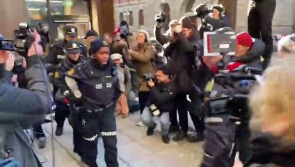 WATCH: Greta Thunberg briefly detained during a wind farm protest in Norway