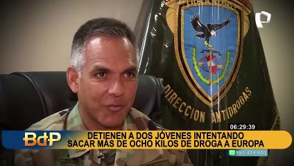 Detienen a dos jóvenes que intentaron sacar 8 kilos de drogas desde Perú hacia Europa
