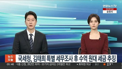 국세청, 김태희 특별 세무조사후 수억원대 세금 추징
