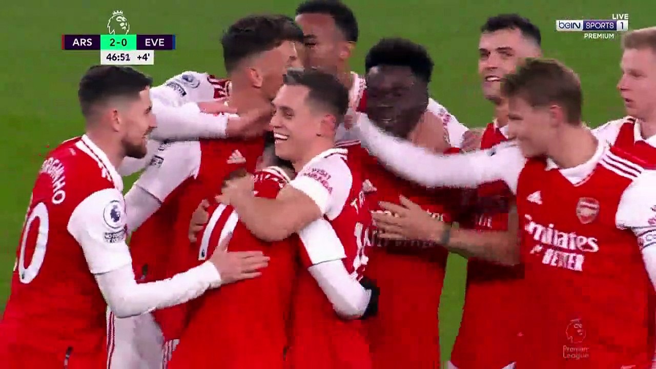 اهداف مباراة ارسنال و ايفرتون في الدوري الانجليزي