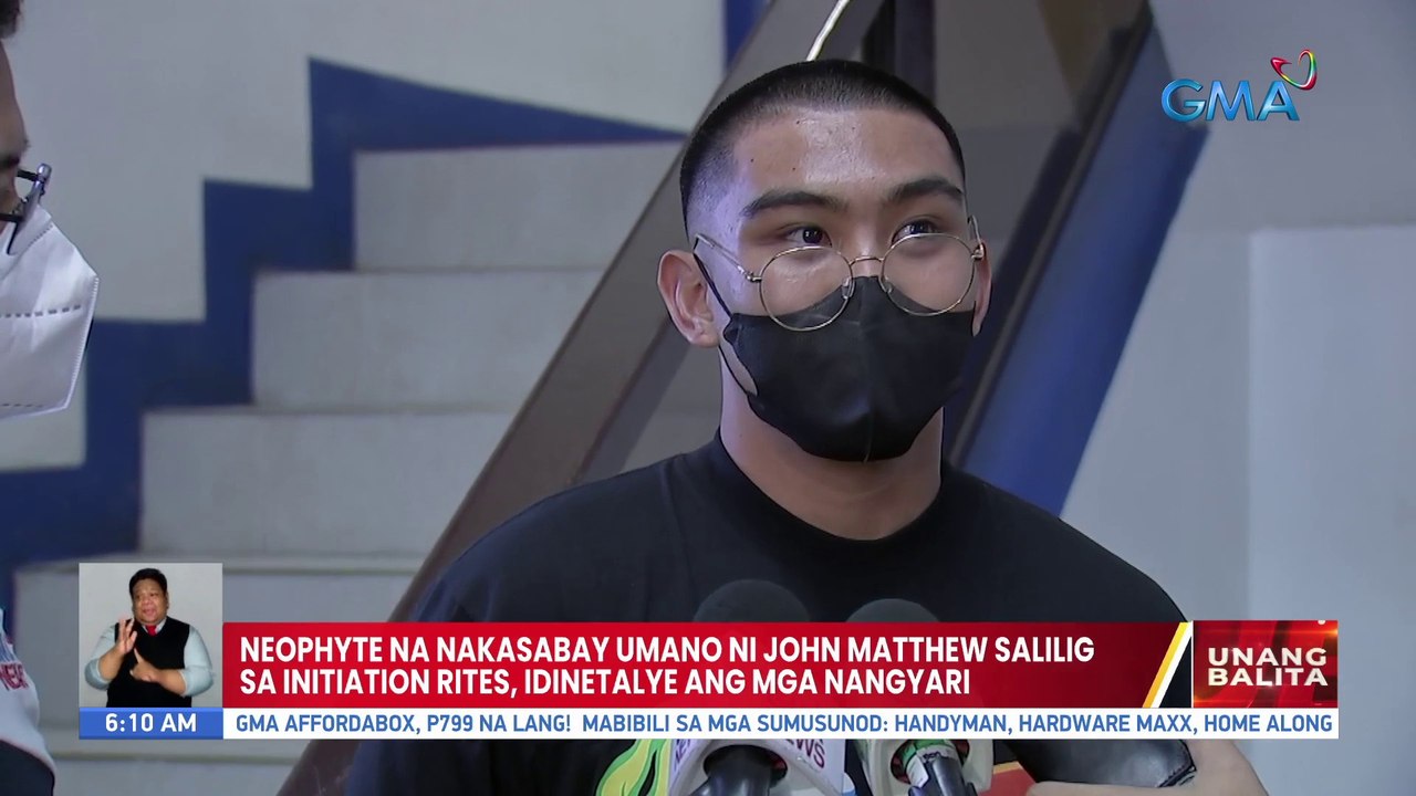 Neophyte na nakasabay umano ni John Matthew Salilig sa initiation rites, idinetalye ang mga nangyari | UB