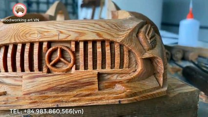 Mercedes AMG GT Black 2021 wood sculpture - Woodworking Art VN