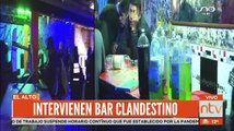 Intendencia interviene un bar clandestino en El Alto, en su interior hallaron objetos robados