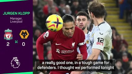 Video herunterladen: Van Dijk needed goal and good performance v Wolves - Klopp