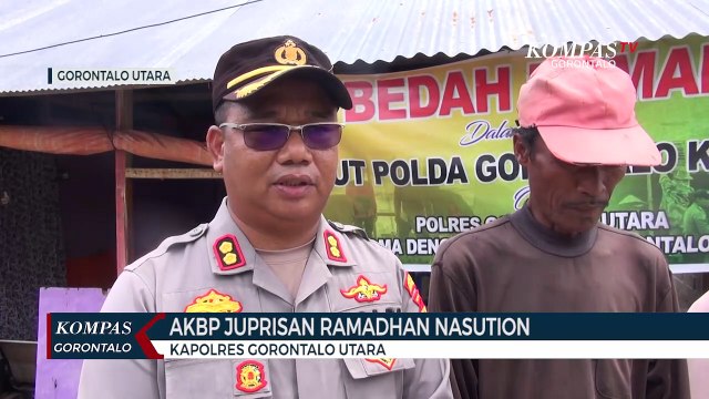 Sambut HUT ke 20 Polda Gorontalo, Polres Gorut Bedah Rumah Warga Kurang Mampu