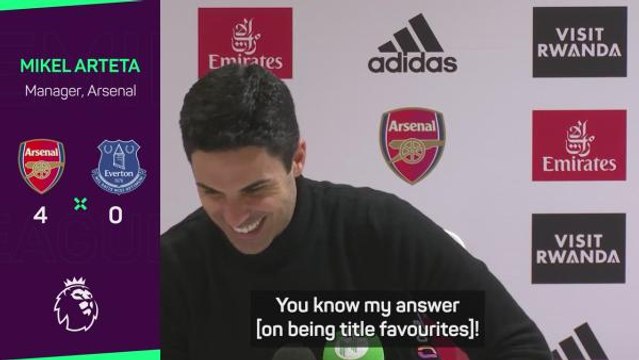 Arteta laughs off question on Arsenal being title favourites