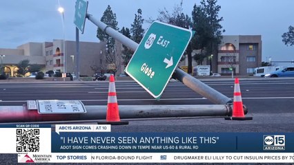 Strong winds believed to make ADOT sign fall in Tempe