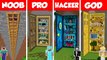 Minecraft NOOB vs PRO vs HACKER vs GOD_ GIANT DOOR HOUSE BUILD CHALLENGE - Animation